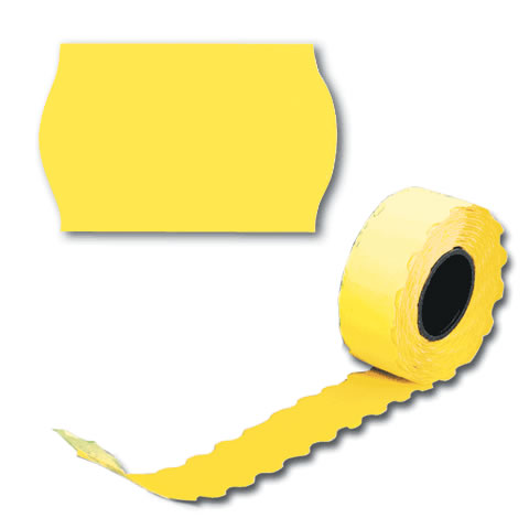 Этикет-лента 22*12 волнистая желтая