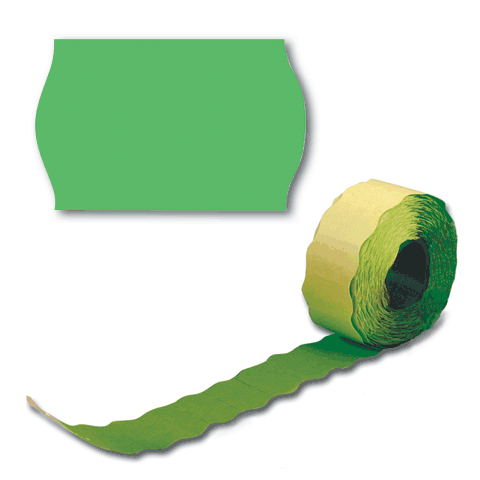 Этикет-лента 22*12 волнистая зеленая