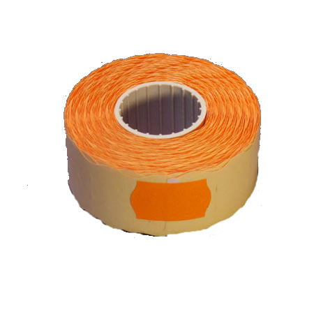 Этикет-лента 26*12 волнистая оранжевая универсальная