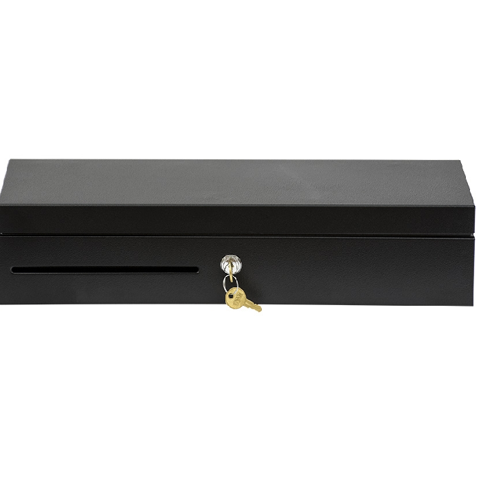 Денежный ящик АТОЛ FlipTop-B черный, Верхняя крышка из нержавеющей стали, 24V, крышка для инкассации