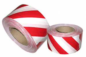 Лента оградительная ЛО-500 (Бело/красная) 500м*75мм.